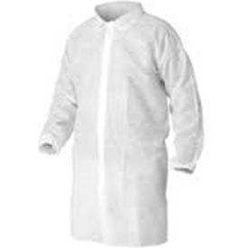 Polypropylene Lab Coat No Pockets Elastic Wrists Touch Fastener Closure Single Collar 2XL