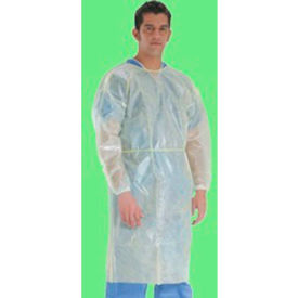 Laminated Polypropylene Isolation Gown, Rear Entry With Extra Long Ties, White, One Size, 50/Case