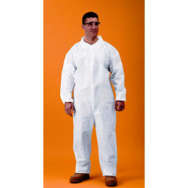 Coverall, Open Wrists & Ankles, Zipper Front, Single Collar, White, 4XL, 25/CS