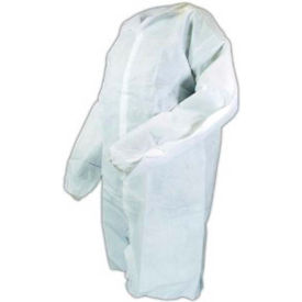 Lab Coat, No Pockets, Elastic Wrists, Snap Front, Single Collar, Blue, 3XL, 30/Case