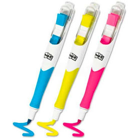 Flag Highlighters, 3/8"W x 1-3/4"L, Assorted Colors (Blue, Pink, Yellow)