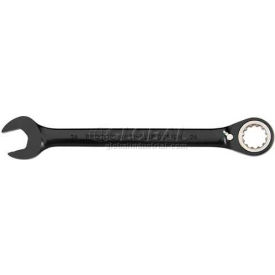 Black Chrome Combination Locking Flex-Head Ratcheting Wrench 7/16" - Spline