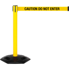 WeatherMaster 250 Retractable Belt Barrier, 40" Yellow Post, 11' Yellow "Caution-Do Not Enter" Belt
