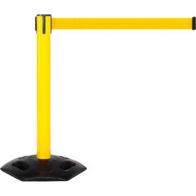 WeatherMaster 300 Retractable Belt Barrier, 40" Yellow Post, 16' Yellow Belt