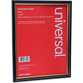 All Purpose Document Frame, 8.5 x 11 Insert, Black/Gold, 3/Pack