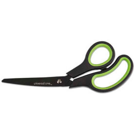 Industrial Scissors, 8" Length, Bent, Black Carbon Coated Blades, Black/Blue