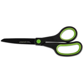 Industrial Scissors, 8" Length, Straight, Black Carbon Coated Blades, Black/Blue