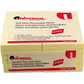 Standard Self-Stick Notes, 3 x 5, Yellow, 12 100-Sheet Pads/Pack