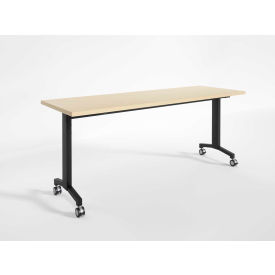 RightAngle Flip Training Table w/ Casters 30" x 72", Hardrock Maple w/Black Base