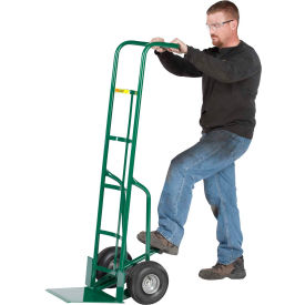 60" Tall Hand Truck with Foot Kick - 10" Flat Free Wheels