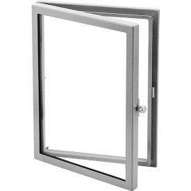 Hinged Window Kit, 10.28x10.28, 12.00x12.00x1.49, Steel/Gray