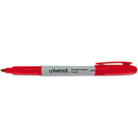 Universal Pen Style Permanent Markers, Fine Point, Red