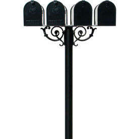The Hanford Quad Post (With Support Brace) No Base & E1 Economy Mailbox