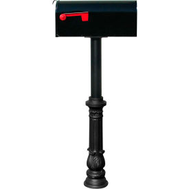 The Hanford Single Post With Ornate Base & E1 Economy Mailbox