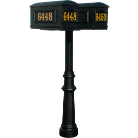 The Hanford Twin Post with Fluted Base & Lewiston Mailbox