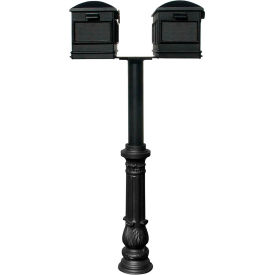 Hanford Twin Post With Ornate Base & Lewiston Mailbox