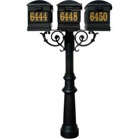 Hanford Triple Post, Fluted Base & Lewiston Mailbox