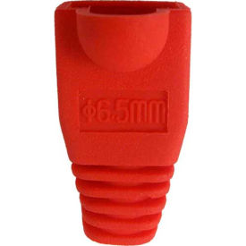 RJ45 PVC Slip On Boots For Cat 5E & Cat 6 - Red - 10 Pack