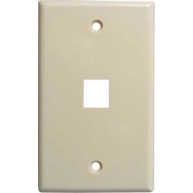 Single (1) Port Keystone Wall Plate (Flush) Ivory