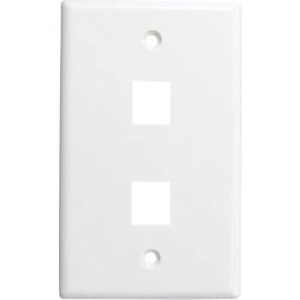 Double (2) Port Keystone Wall Plate (Flush) White