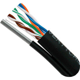 CAT5e Outdoor Rated Cable with Messenger, Black, 1000ft.