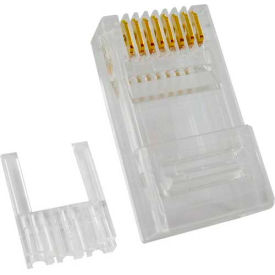 Gold Plated Cat 6 RJ45 Modular Plugs, 50 Micro-Inches, 100/Pack
