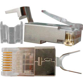 Cat 6, RJ45 Shielded Modular Plugs, 8P 8C, 50 Micro-Inches Gold Plated