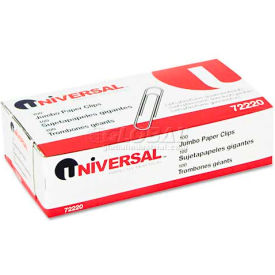 Smooth Paper Clips, Wire, Jumbo, Silver, 100/Box