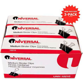 Medium Binder Clips, Steel Wire, 5/8" Cap., 1-1/4" Wide, Black/Silver, 36/Pack