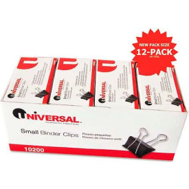 Small Binder Clips, Steel Wire, 3/8" Capacity, 3/4" Wide, Black/Silver, Pack of 144