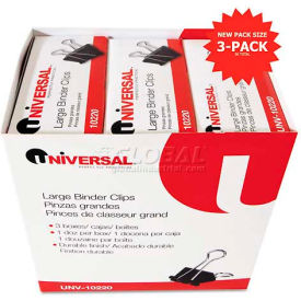 Large Binder Clips, Steel Wire, 1" Capacity, 2" Wide, Black/Silver, 36 Each