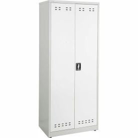 Steel Storage Cabinet, 30"W x 18"D x 72"H, Gray, Assembled