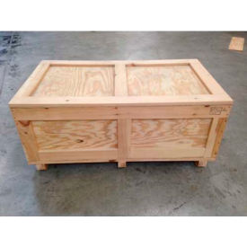 Two Way Entry Wood Crate with Lid, 45-3/4"L x 33-3/4"W x 24"H