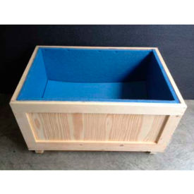 Two Way Entry Wood Crate with Lid & Foam Lining, 31-1/2"L x 19-1/2"W x 22"H
