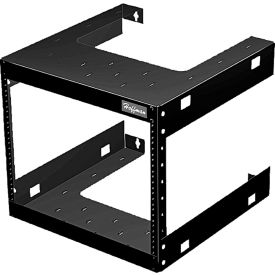 Fixed Wall-Mount Rack, 19in, 20U, Steel/Black