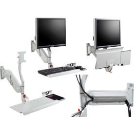 Syspend Monitor And Keyboard Arm, 21.22X25X25.63, Alum/Gray