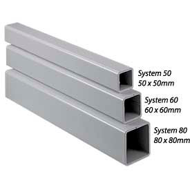 Tube, Pendant Arm, 1988X80X80Mm, Steel/Ltgray