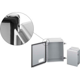 Continuous Hinge with Flange Trough Collar, Type 12, 16.00x14.00x6.54, Steel/Gray