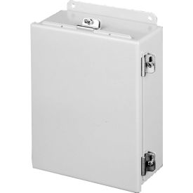 J Box, Hinged Cover, Type 4, 14.00X12.00X6.00, Steel/Gray