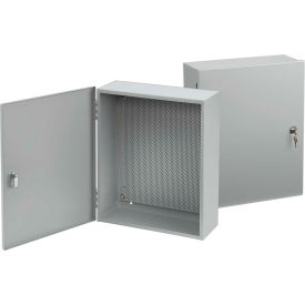 Control Box, Type 1 with Perf Panel, 16.00X12.00X6.00, Steel/Gray