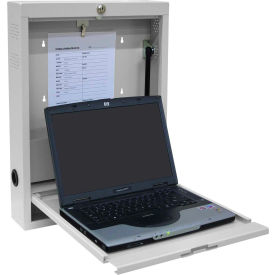 Laptop Wall Desk, Key Lock, Light Gray