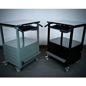 Enclosed Bottom Computer Cart, 30"W x 24"D x 40"H, Gray