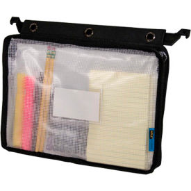 Expanding Zipper Pouch, Clear Mesh, Black