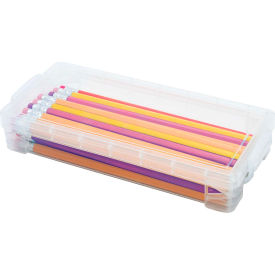Super Stacker Pencil Box, Clear, Holds 50+ Pencils, 25+ Pens, or 64+ Crayons