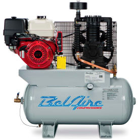 13 HP Stationary Gas Compressor, 30 Gal, 175 PSI, 25.3 CFM, Honda Electric/Recoil