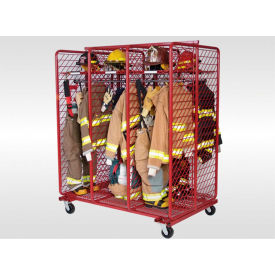 Mobile Storage Rack Locker, 12 Sections, 63-1/4"W x 40"D x 79"H, Red, Unassembled