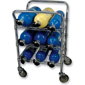 SCBA Mobile Bottle Cart, Multi Purpose Mobile Bottle Cart, Chrome