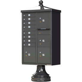 Vital Cluster Box Unit with Traditional Accessories, 8 Mailboxes & 4 Parcel Lockers, Dark Bronze