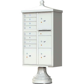 Vital Cluster Box Unit w/Vogue Traditional Accessories, 8 Mailboxes & 4 Parcel Lockers, Postal Grey
