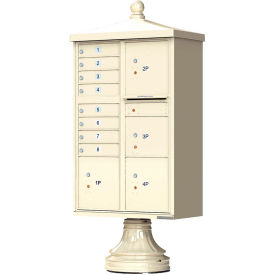 Vital Cluster Box Unit w/Vogue Traditional Accessories, 8 Mailboxes & 4 Parcel Lockers, Sandstone